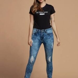 Blue Skinny Fit Distressed Jeans