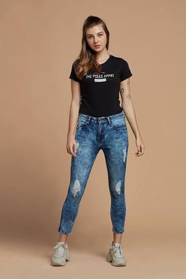Blue Skinny Fit Distressed Jeans