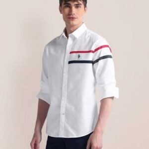 Men's White Stripe Detail Casual Shirt