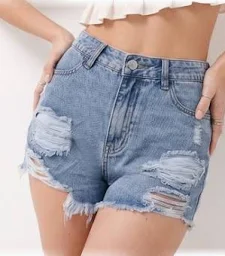 Light Blue Distressed Denim Shorts