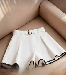 White Ruffle Hem Mini Skirt