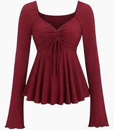 Classy Maroon Bow-Front Top